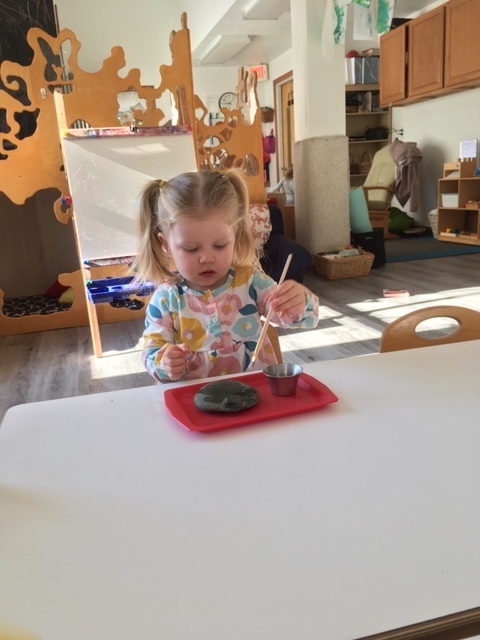 Rock Painting in the Toddler House